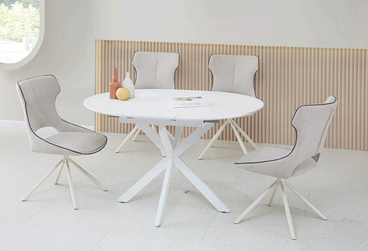 Aura White Round Dining Table