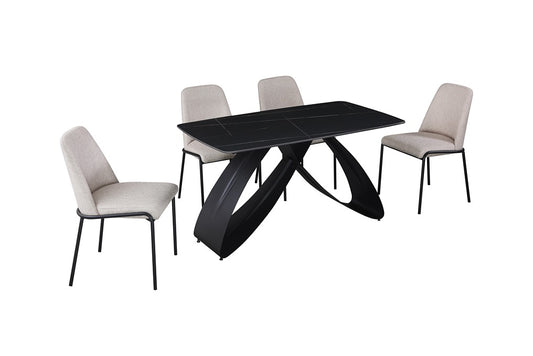 Eclipse Black Glass Dining Table