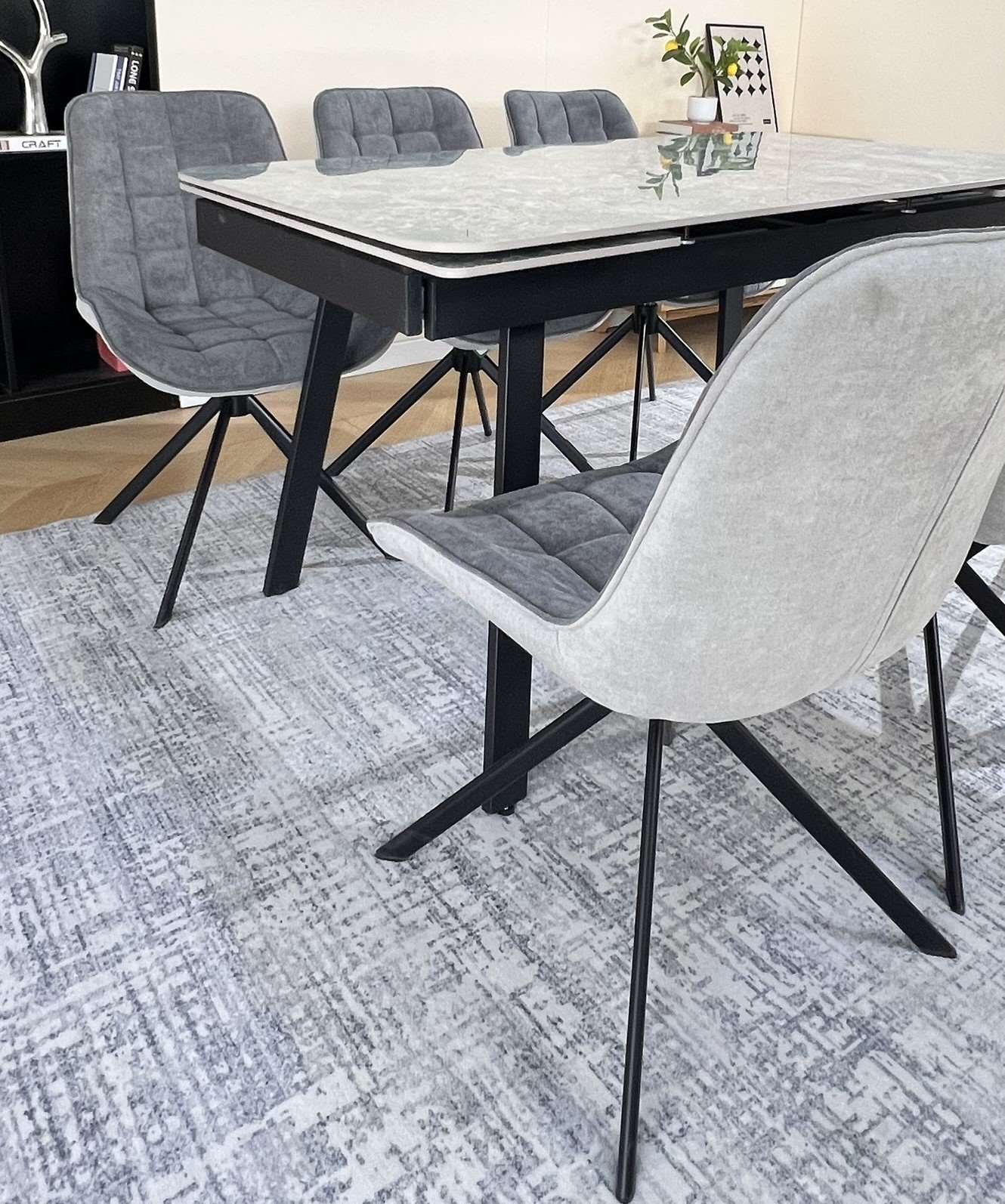Marlow Table + Larkin Chair Grey 11