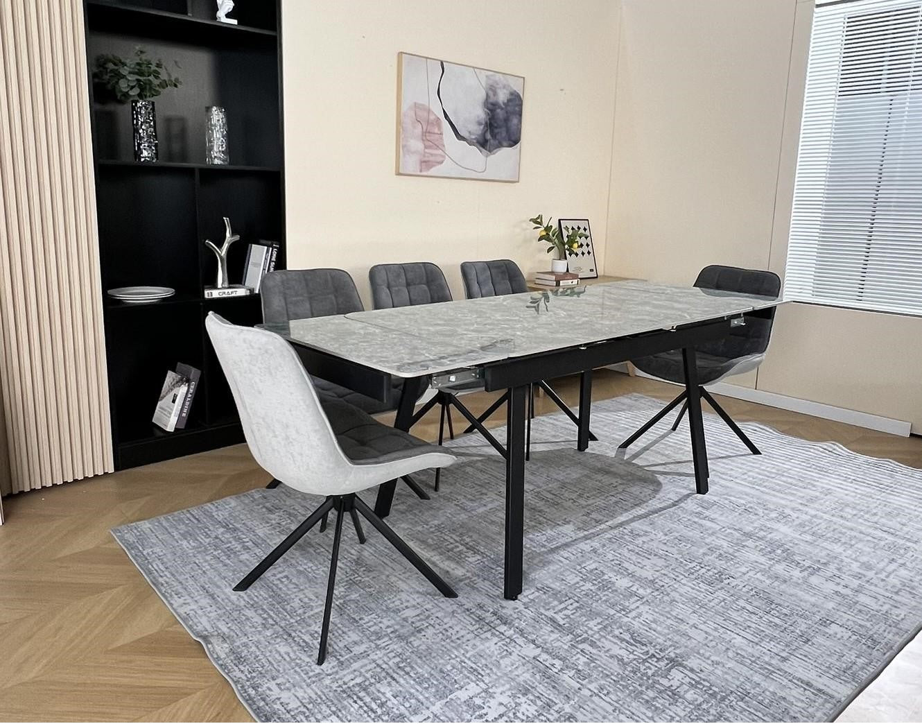 Marlow Table + Larkin Chair Grey 5