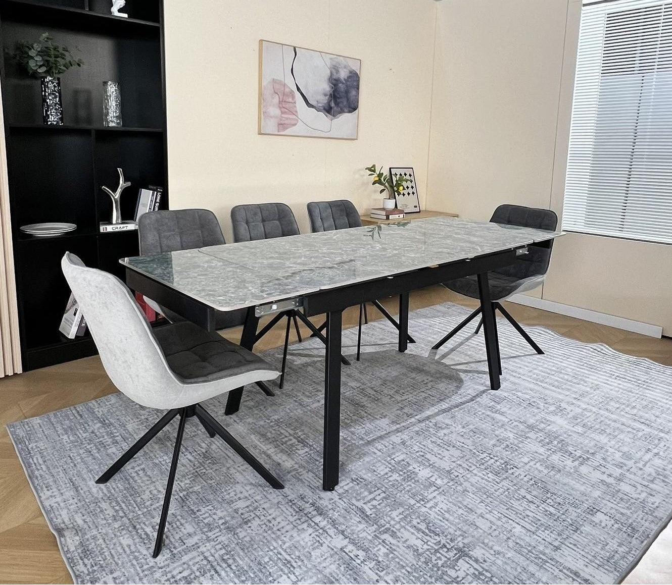 Marlow Table + Larkin Chair Grey 6