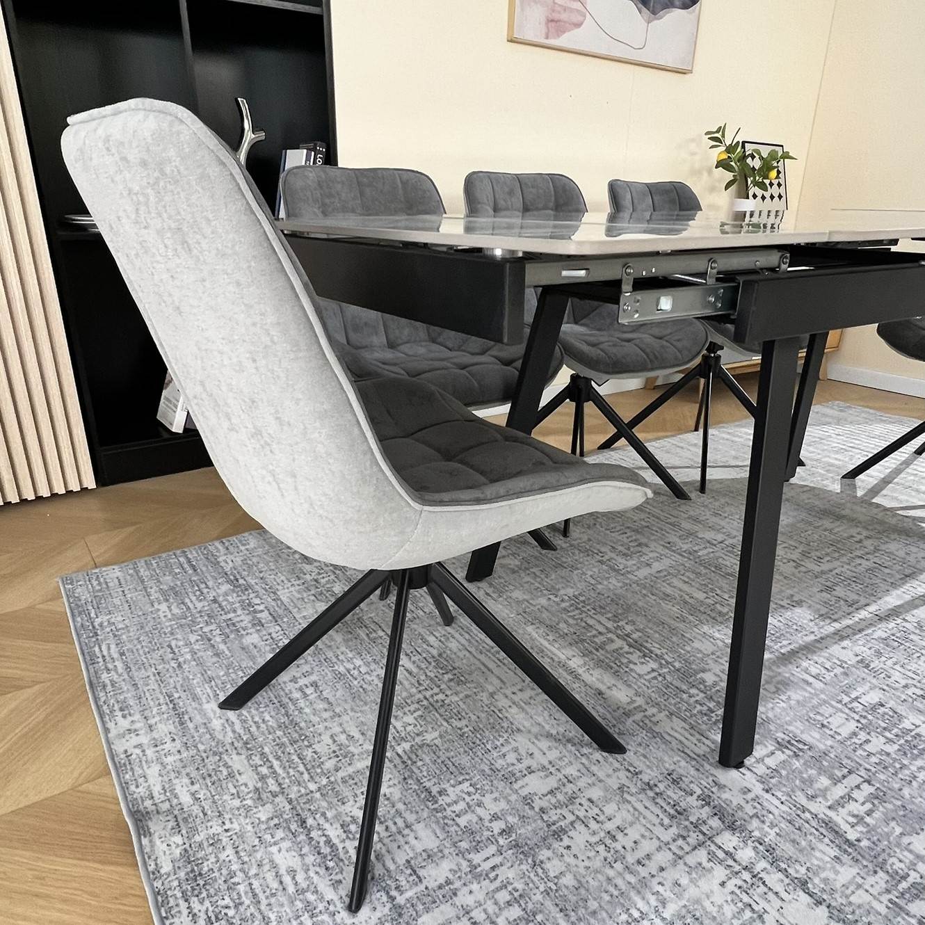 Marlow Table + Larkin Chair Grey 7