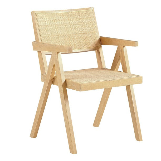 Studio Leather Chair Natural Woven